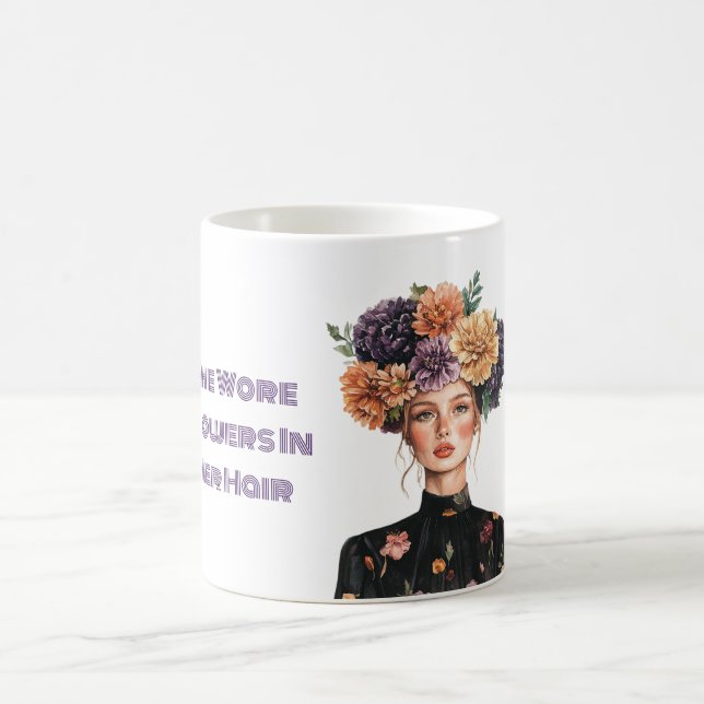 Sie trug Blumen in ihrem Haar Kaffeetasse (Mittel)