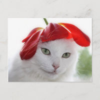 Sie trug einen Hut, der wie ein Tulip geformt wurd