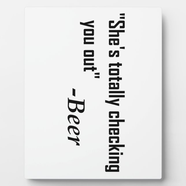 "Sie überprüft dich komplett" - Bier Fotoplatte (Vorderseite)