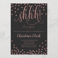 Sie überrascht Geburtstagspartei Rose Gold Confett