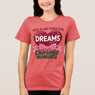 Sie und ich für immer Herzdesign funkeln Tri-Blend Shirt