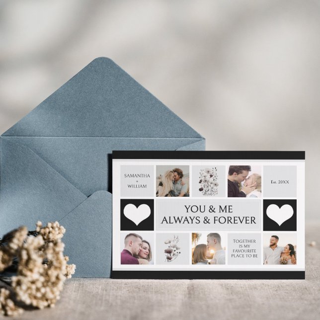 Sie und ich immer und für immer Foto Collage Feiertagskarte (Von Creator hochgeladen)