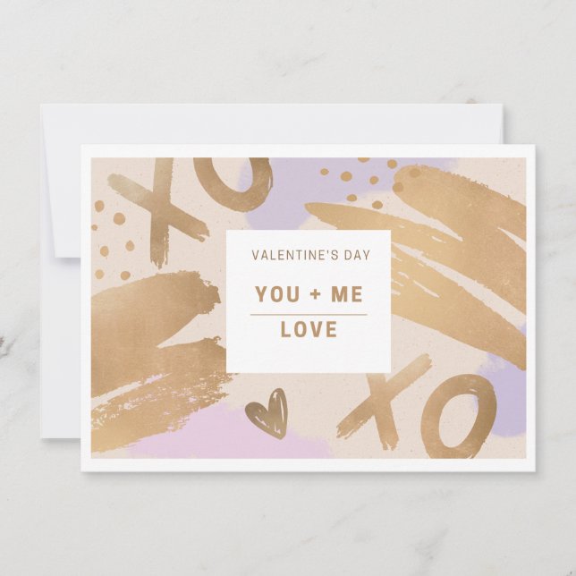 Sie und ich Liebe XOXO Valentinstag-Karte Einladung (Vorderseite)