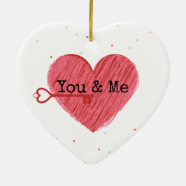 Sie und ich Niedlicher Schlüssel und Valentinstag Keramik Ornament