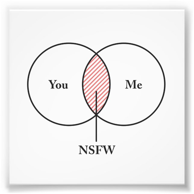 Sie und ich NSFW-Venn-Diagramm Fotodruck (Vorne)