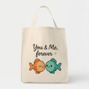Sie und ich sind für immer ein Niedliches Fisch-Pa Tragetasche