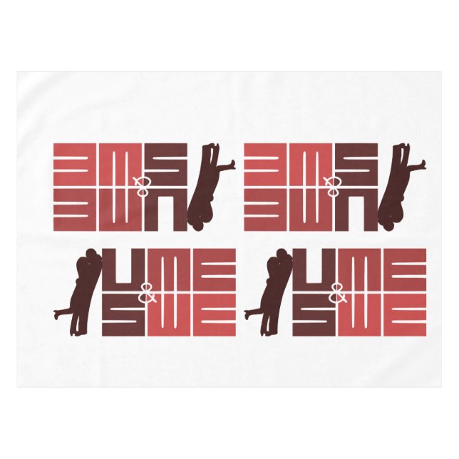 Sie und ich und uns und wir tischdecke (Vorderseite (Horizontal))