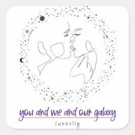 Sie und ich und unsere Galaxie Quadratischer Aufkleber