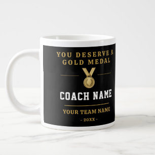 Sie verdienen ein Coach-Teamfoto mit Goldmedaille Jumbo-Tasse
