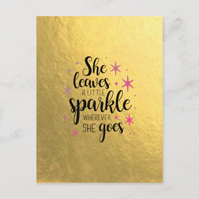 Sie Verlasse ein bisschen sparkle Postkarte (Vorderseite)