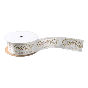 Sie Verlasse ein wenig Sparkle in Weiß und Gold Satinband