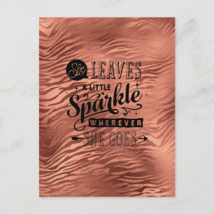Sie Verlasse Sparkle Rose Tiger Postcard Postkarte