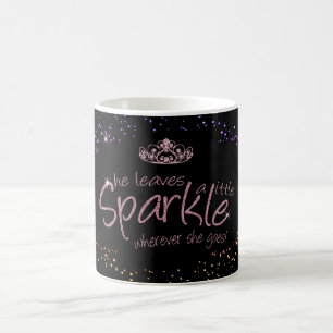 Sie Verlasst ein kleines Sparkle in Rosa und Schwa Kaffeetasse