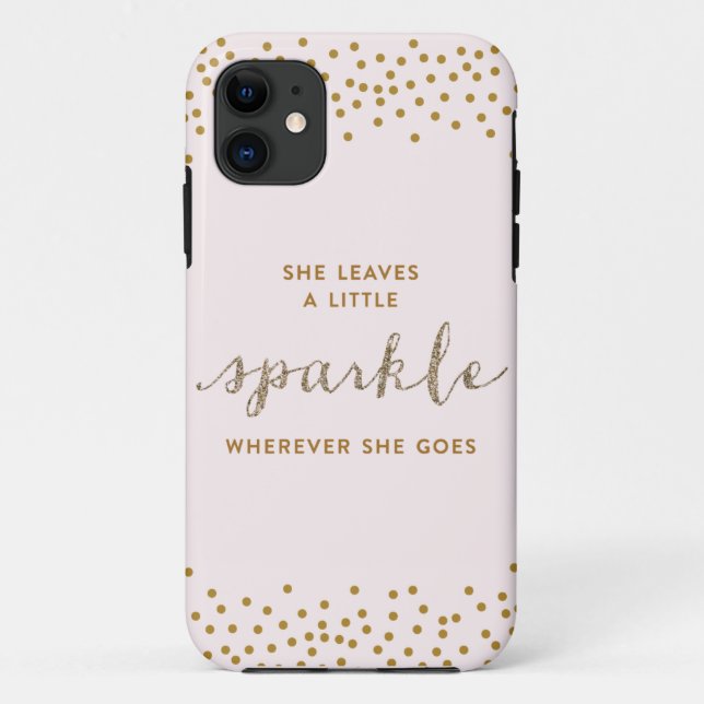 Sie Verlasst ein kleines Sparkle iPhone Case (Rückseite)