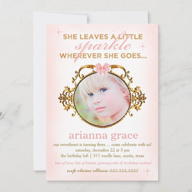 Sie Verlasst einen kleinen, spärlichen Rahmen Einladung (Vorderseite)