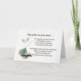 Sie verließ Drucke auf Ihrer Herz-Beileid-Karte Karte