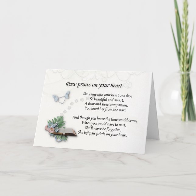 Sie verließ Drucke auf Ihrer Herz-Beileid-Karte Karte (Vorderseite)