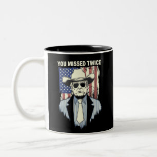 Sie verpassten zweimal Western Trump Cowboy Trump Zweifarbige Tasse
