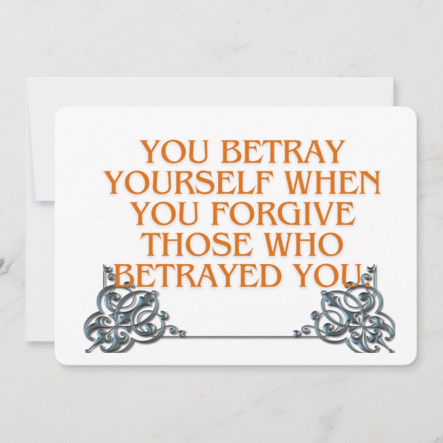 Sie verraten sich, wenn Sie diejenigen vergessen,  Einladung (Vorderseite)