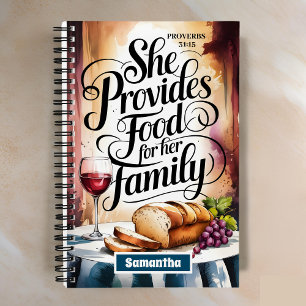 Sie versorgt ihr Christliches Familienjournal mit Notizbuch