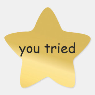 Sie versuchten Sternaufkleber Stern-Aufkleber