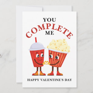 Sie vervollständigen mich Popcorn Soda Pub Valenti Feiertagskarte