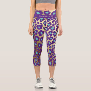 SIE WÄHLEN Farben auf Gold Cheetah Print Capri Leggings