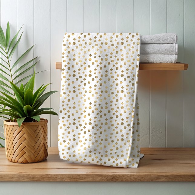 Sie wählen Farbspezifische Gold Foil Polka Punkte. Badhandtuch Set (Von Creator hochgeladen)