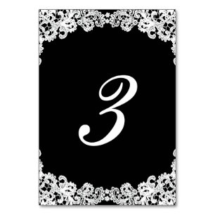 Sie wählen Hintergrundfarbe & weiße elegante Spitz Tischnummer