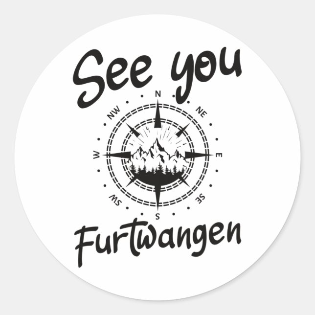 Sie wandern Furtwangen Deutschland Urlaub Ski Com Runder Aufkleber (Vorderseite)