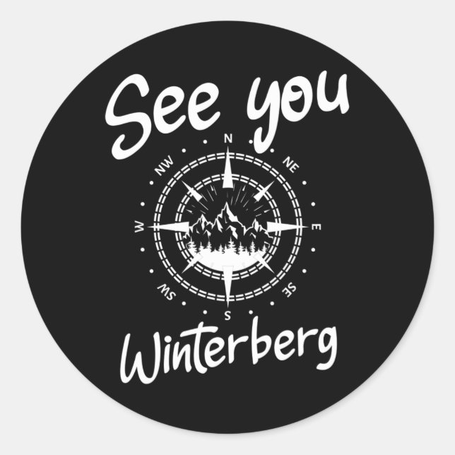 Sie wandern Winterberg Deutschland Urlaub Ski Com Runder Aufkleber (Vorderseite)