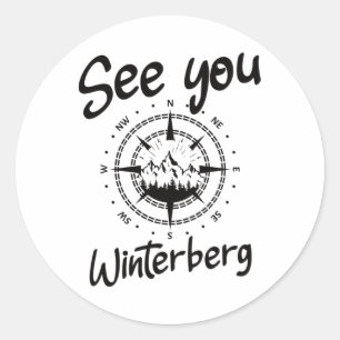 Sie wandern Winterberg Deutschland Urlaub Ski Com Runder Aufkleber