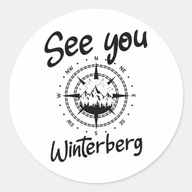 Sie wandern Winterberg Deutschland Urlaub Ski Com Runder Aufkleber (Vorderseite)
