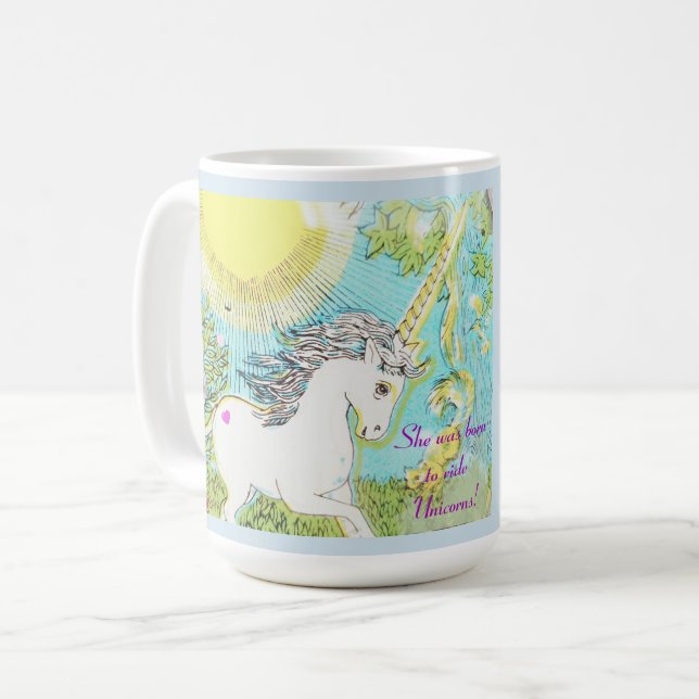 Sie war geboren, Unicorns zu reiten! Tasse (Vorderseite Links)