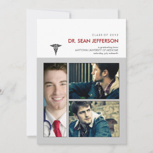 Sie waren gerahmt Caduceus Medical Abschluss Einladung