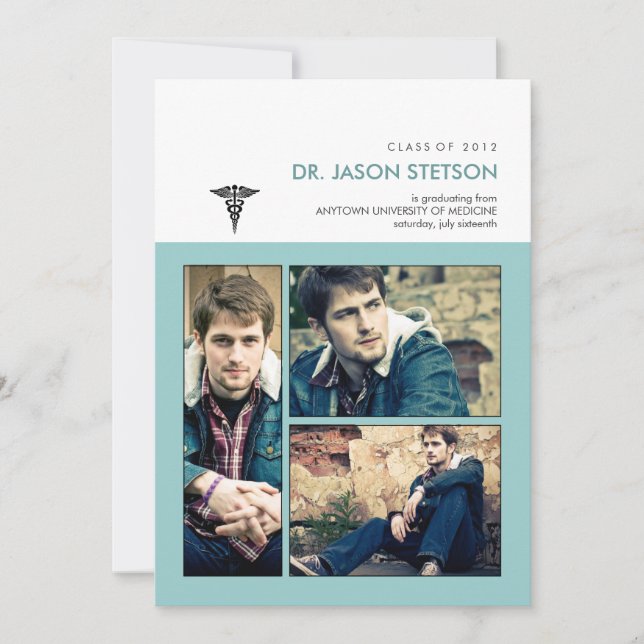 Sie waren gerahmt Caduceus Medical Abschluss Einladung (Vorderseite)