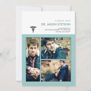 Sie waren gerahmt Caduceus Medical Abschluss Einladung