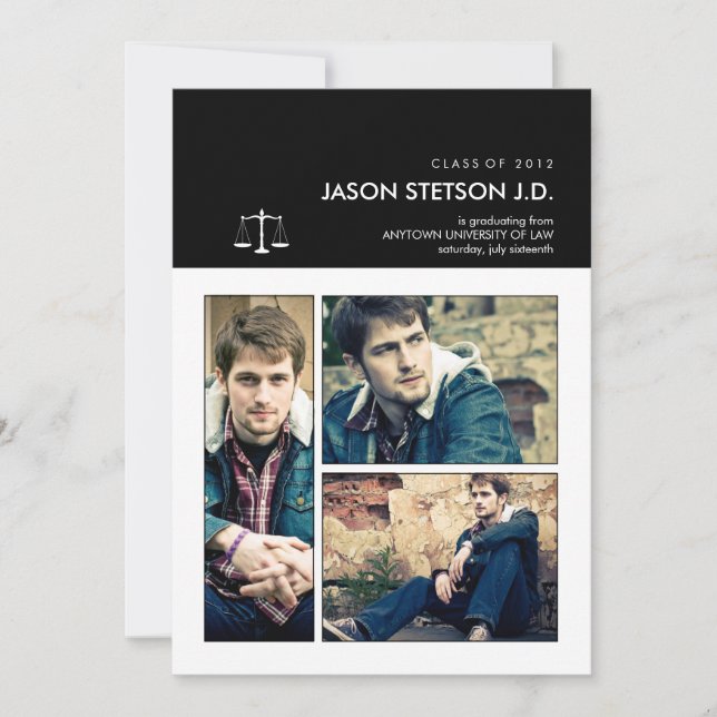 Sie waren gerahmten Abschluss Einladung (Vorderseite)