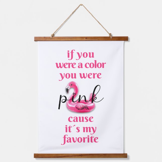 Sie waren pink. wandteppich mit holzrahmen (Vorderseite)