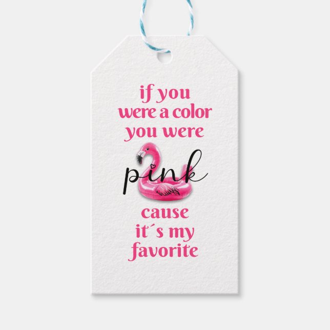 Sie waren rosa - Tag Geschenkanhänger (Vorderseite)