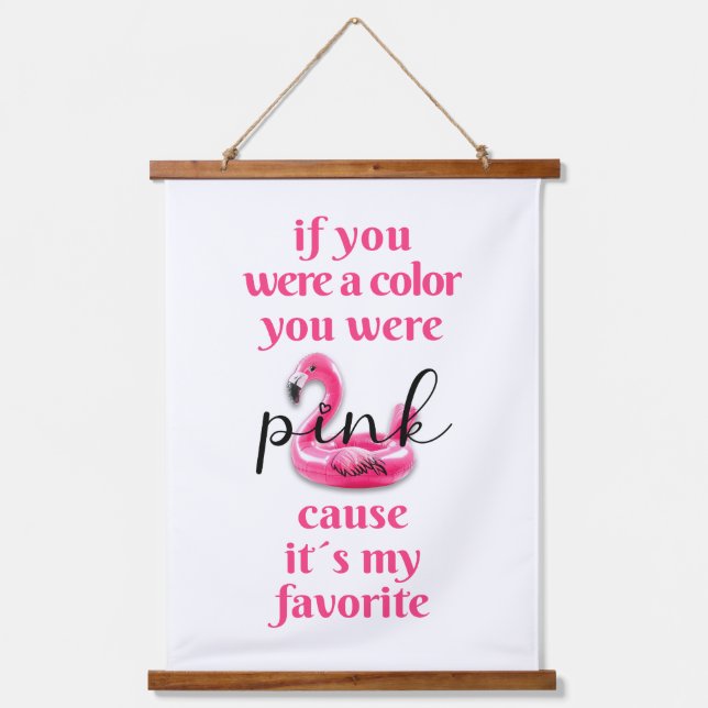 Sie waren rosa - wandteppich mit holzrahmen (Vorderseite)