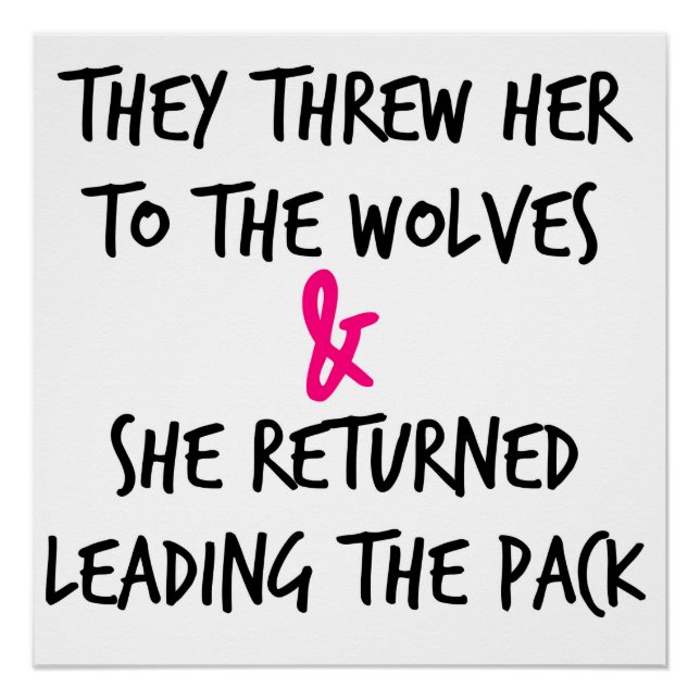 Sie warfen sie auf das Wolfsposter Poster (Vorderseite)