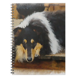 Sie wartet Tri Color Collie Notizblock