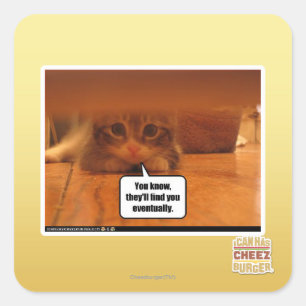 Sie werden dich finden quadratischer aufkleber