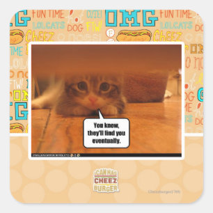 Sie werden dich finden quadratischer aufkleber