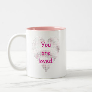 Sie werden geliebt, Pointillismus Herzliche Tasse