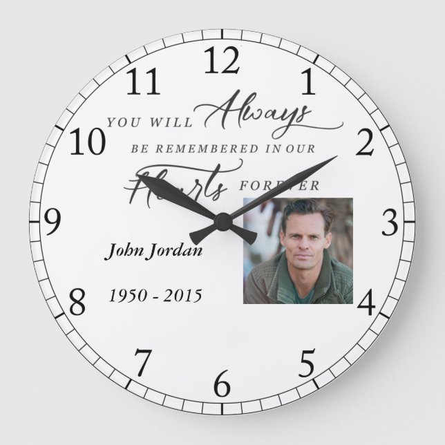 Sie werden immer an die Foto-Uhr erinnert Große Wanduhr (Vorderseite)