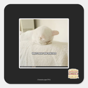 Sie werden mich hier nie finden quadratischer aufkleber