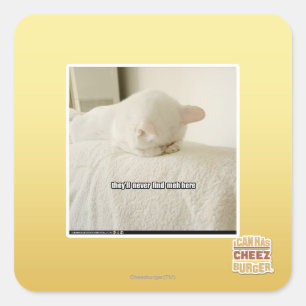 Sie werden mich hier nie finden quadratischer aufkleber