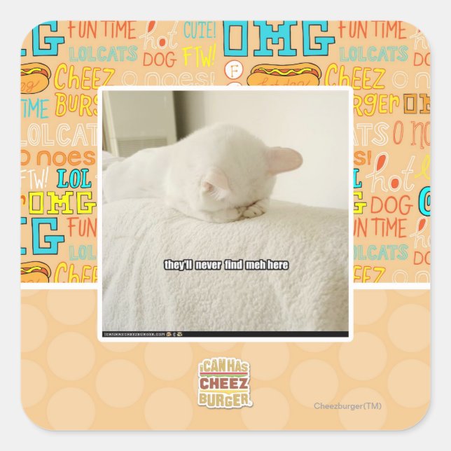 Sie werden mich hier nie finden quadratischer aufkleber (Vorderseite)